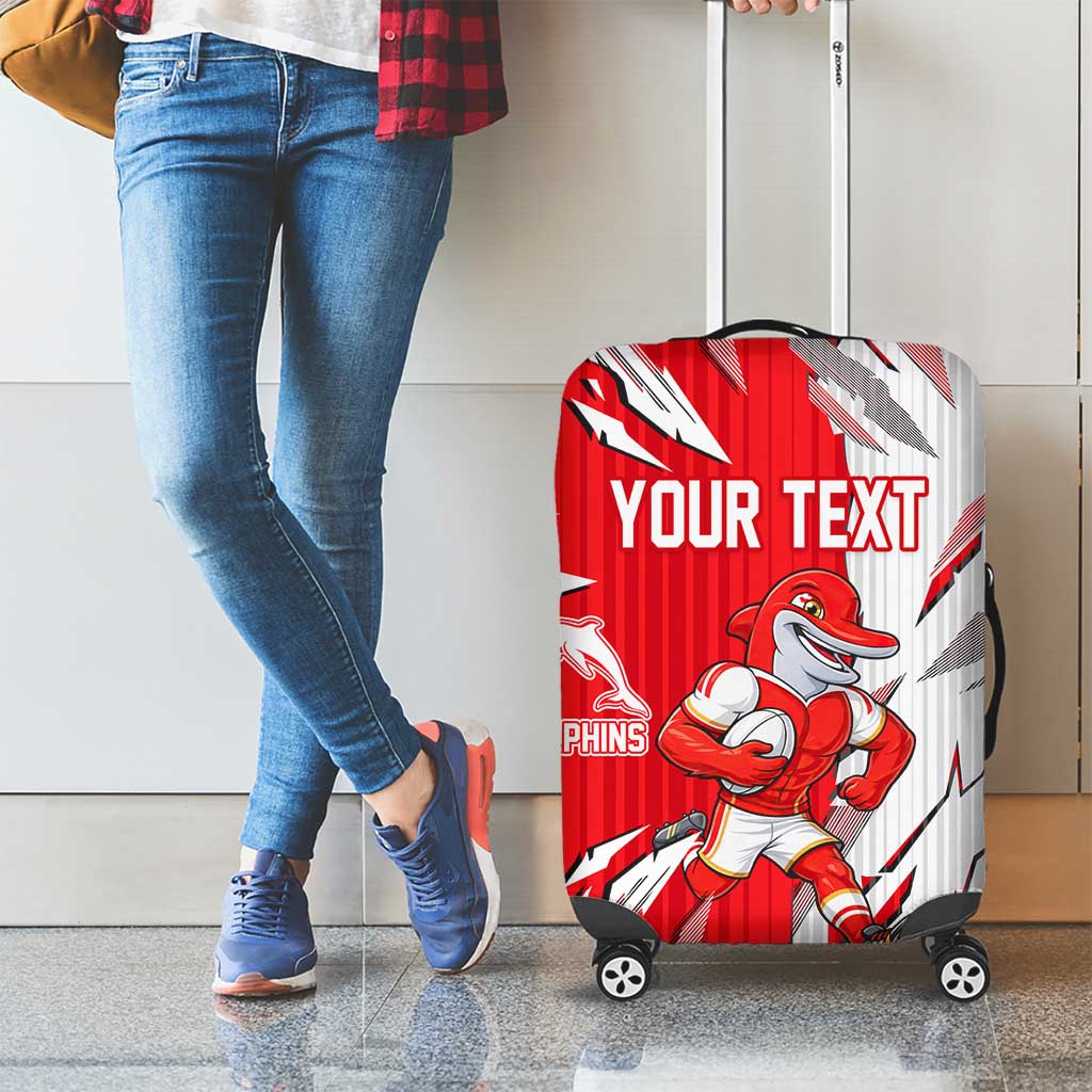Personalized Dolphins Luggage Cover Dynamic Lightning Mascot Rugby Australia