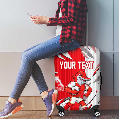 Personalized Dolphins Luggage Cover Dynamic Lightning Mascot Rugby Australia