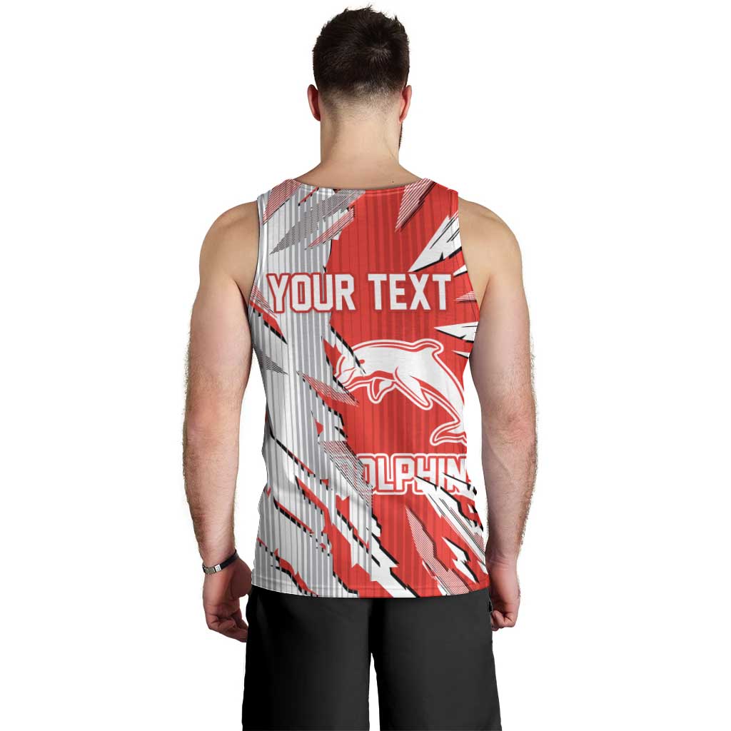 Personalized Dolphins Men Tank Top Dynamic Lightning Mascot Rugby Australia