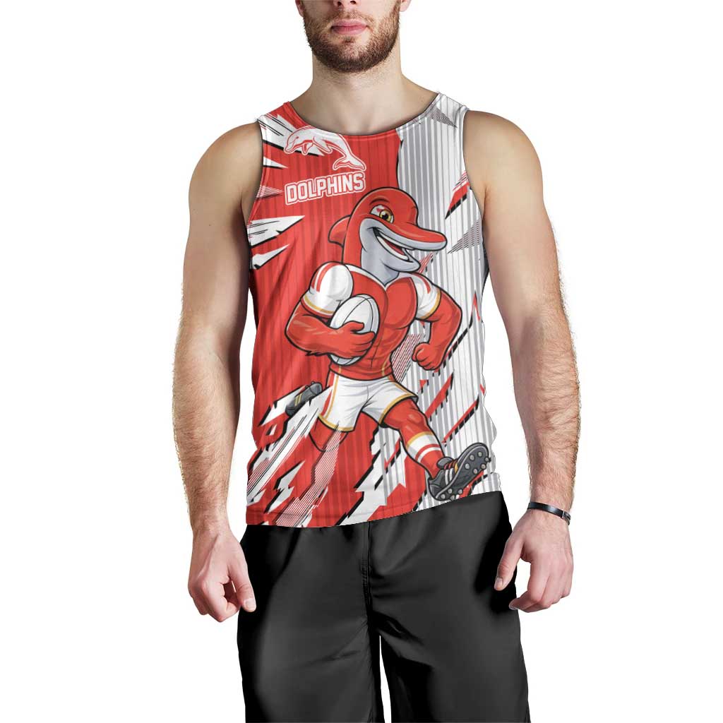 Personalized Dolphins Men Tank Top Dynamic Lightning Mascot Rugby Australia