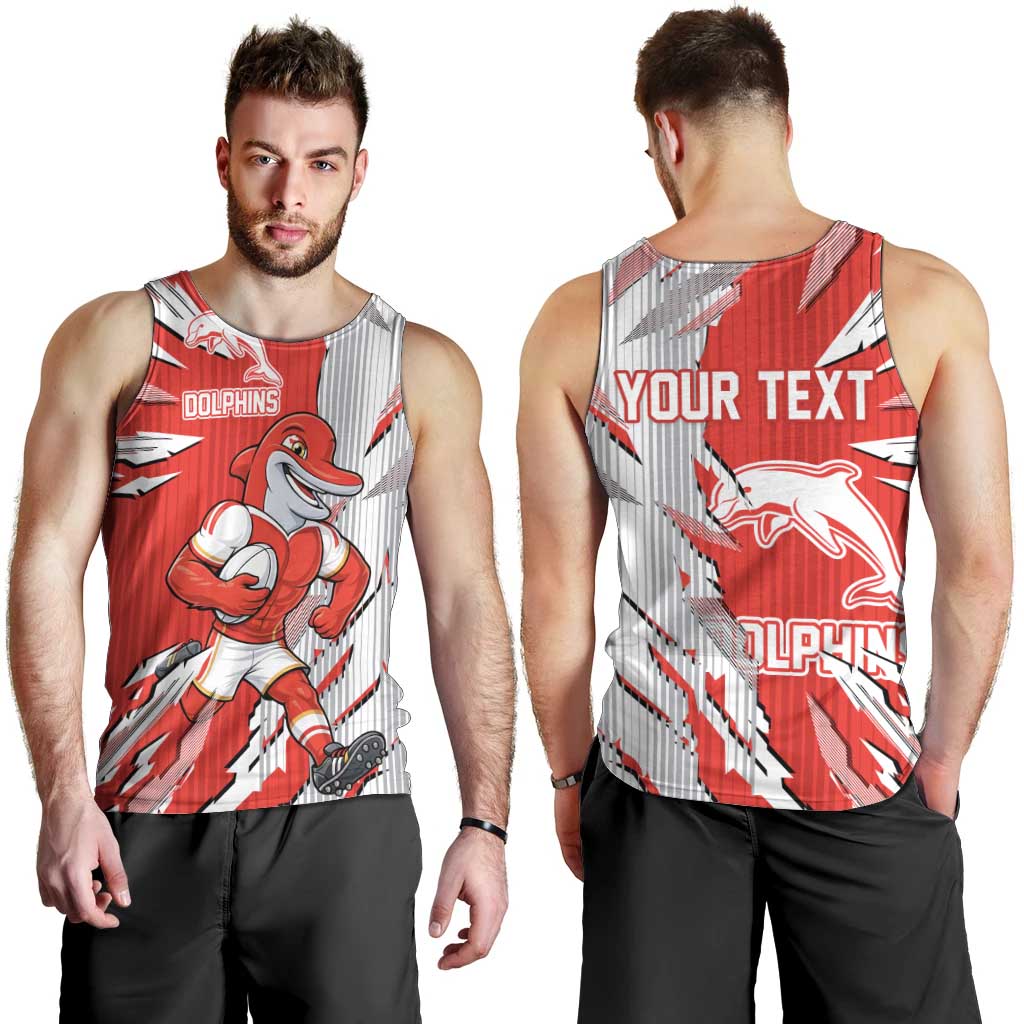 Personalized Dolphins Men Tank Top Dynamic Lightning Mascot Rugby Australia