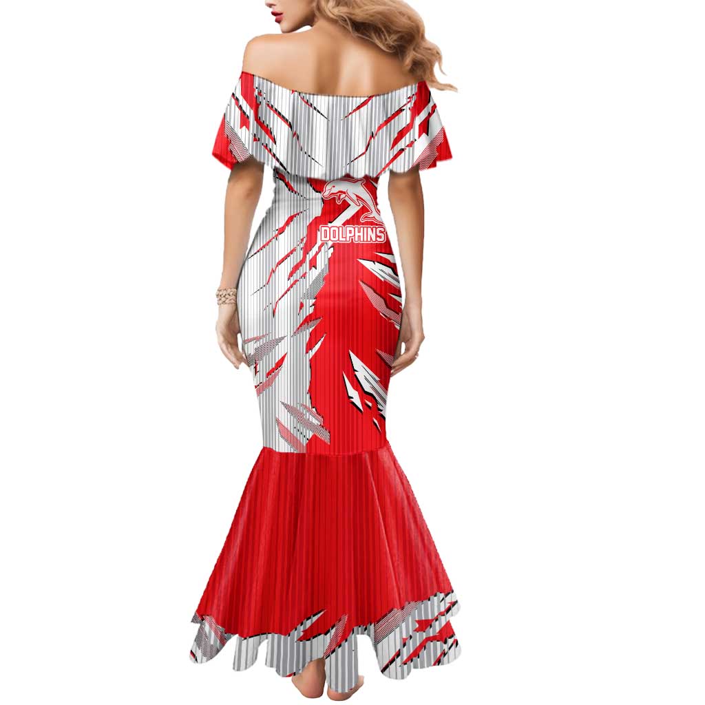 Personalized Dolphins Mermaid Dress Dynamic Lightning Mascot Rugby Australia