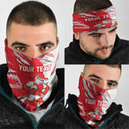 Personalized Dolphins Neck Gaiter Dynamic Lightning Mascot Rugby Australia