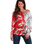 Personalized Dolphins Off Shoulder Sweater Dynamic Lightning Mascot Rugby Australia
