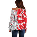 Personalized Dolphins Off Shoulder Sweater Dynamic Lightning Mascot Rugby Australia