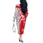 Personalized Dolphins Off The Shoulder Long Sleeve Dress Dynamic Lightning Mascot Rugby Australia