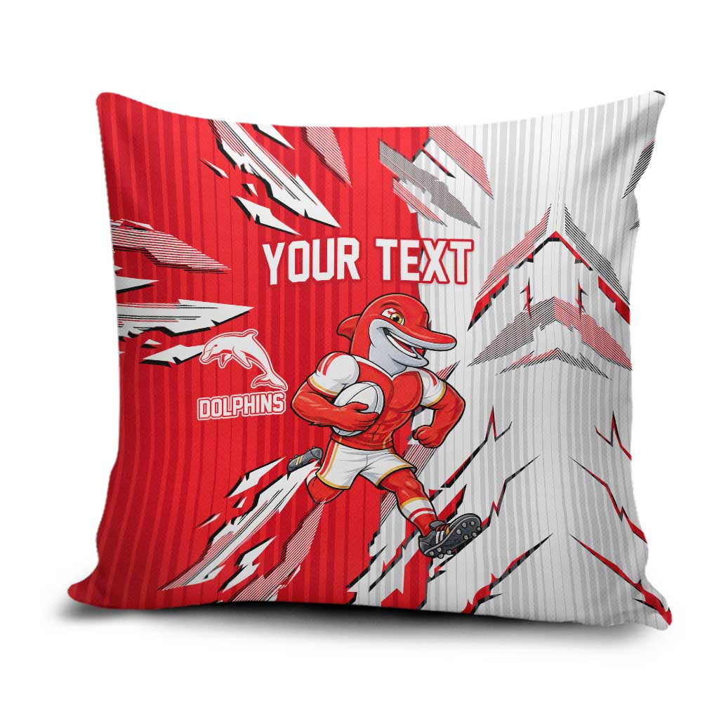 Personalized Dolphins Pillow Cover Dynamic Lightning Mascot Rugby Australia