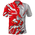 Personalized Dolphins Polo Shirt Dynamic Lightning Mascot Rugby Australia