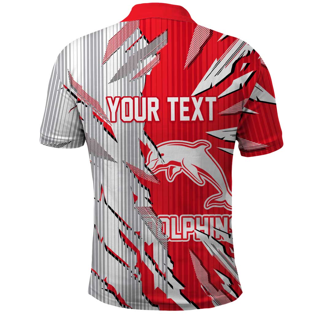 Personalized Dolphins Polo Shirt Dynamic Lightning Mascot Rugby Australia