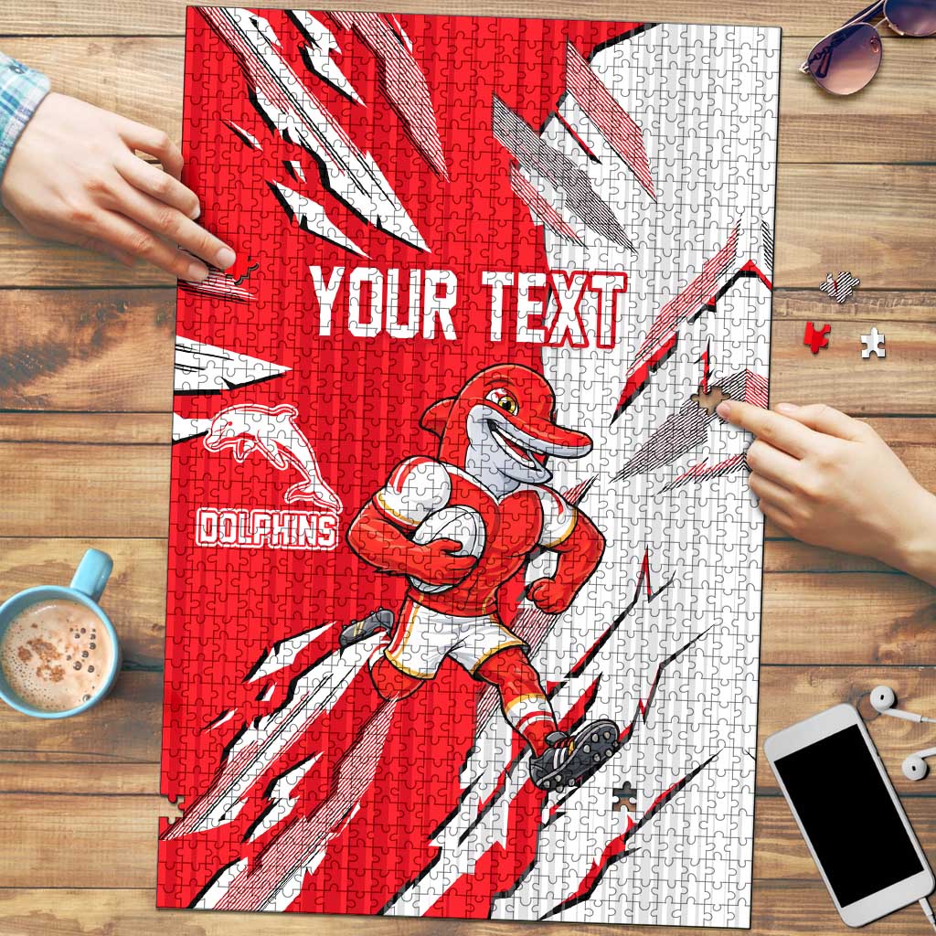 Personalized Dolphins Puzzle Dynamic Lightning Mascot Rugby Australia