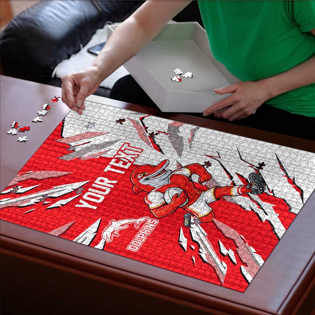 Personalized Dolphins Puzzle Dynamic Lightning Mascot Rugby Australia