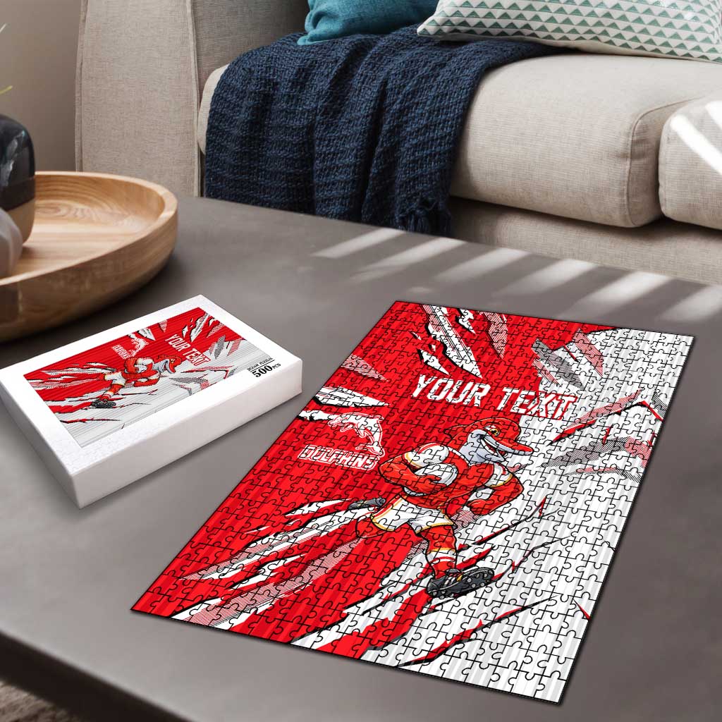 Personalized Dolphins Puzzle Dynamic Lightning Mascot Rugby Australia