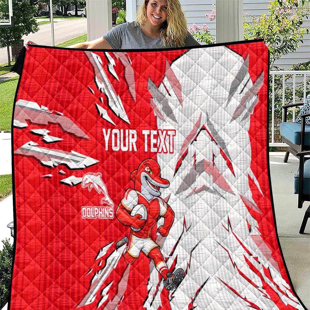 Personalized Dolphins Quilt Dynamic Lightning Mascot Rugby Australia