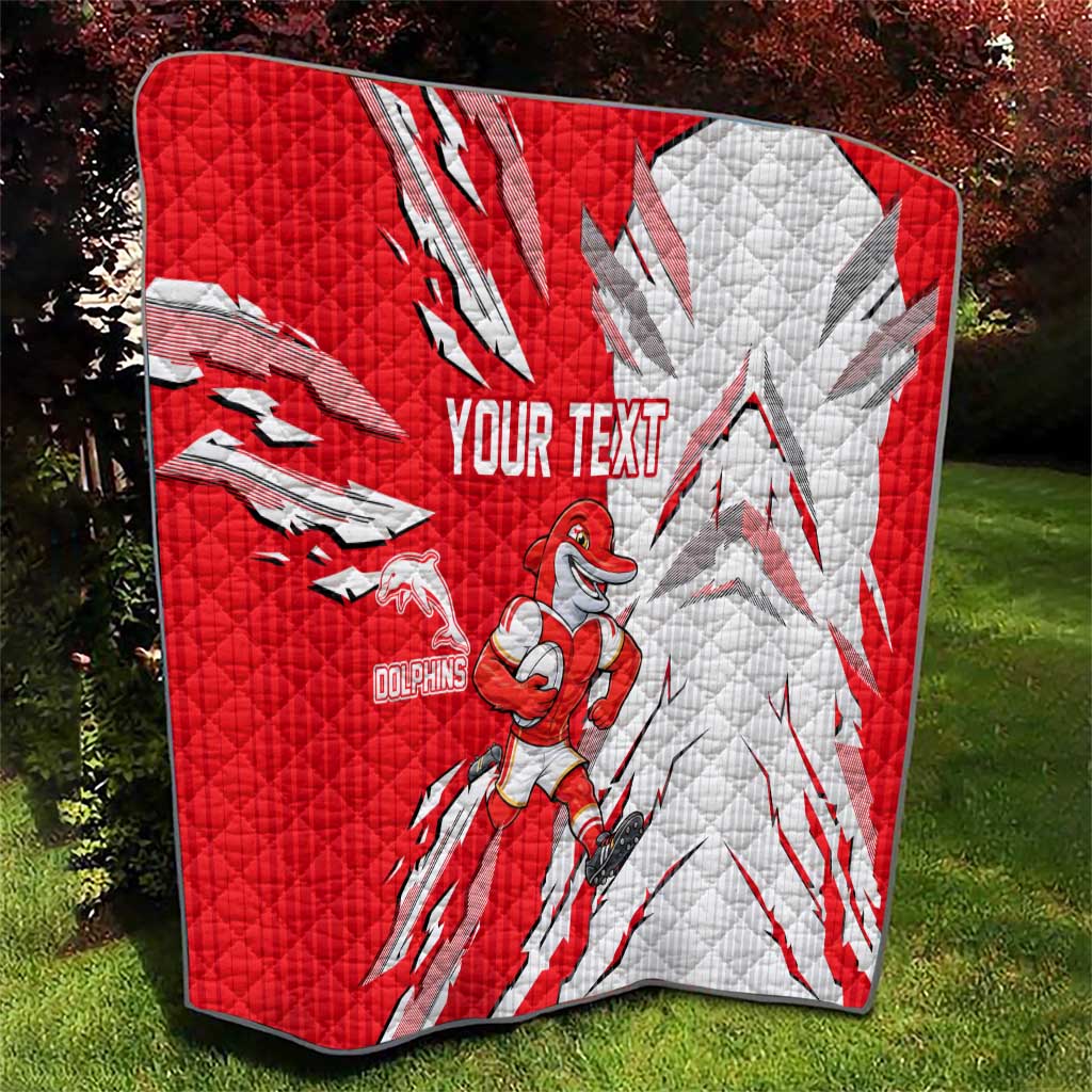 Personalized Dolphins Quilt Dynamic Lightning Mascot Rugby Australia
