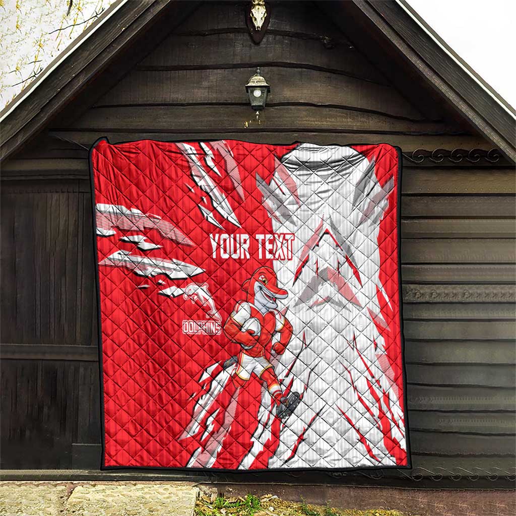 Personalized Dolphins Quilt Dynamic Lightning Mascot Rugby Australia