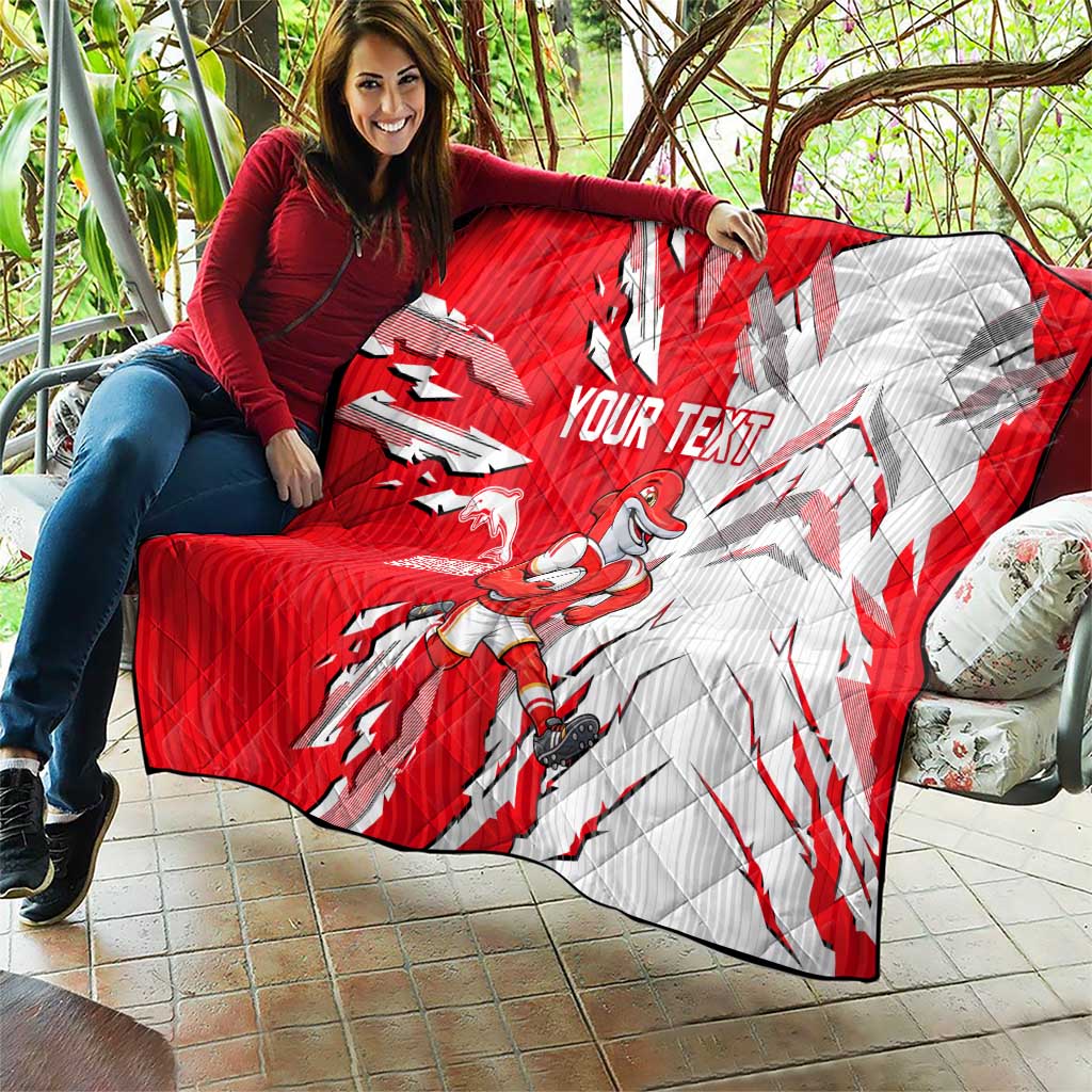 Personalized Dolphins Quilt Dynamic Lightning Mascot Rugby Australia