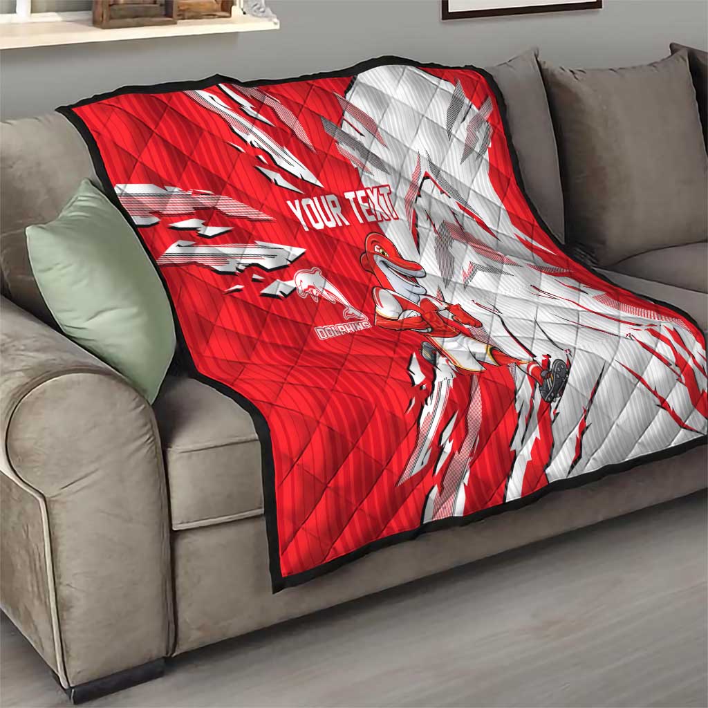 Personalized Dolphins Quilt Dynamic Lightning Mascot Rugby Australia