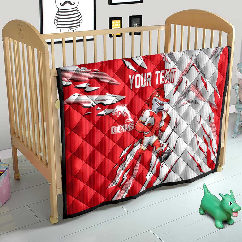 Personalized Dolphins Quilt Dynamic Lightning Mascot Rugby Australia