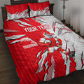Personalized Dolphins Quilt Bed Set Dynamic Lightning Mascot Rugby Australia