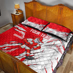 Personalized Dolphins Quilt Bed Set Dynamic Lightning Mascot Rugby Australia