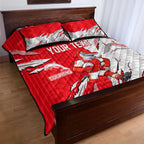 Personalized Dolphins Quilt Bed Set Dynamic Lightning Mascot Rugby Australia
