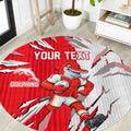 Personalized Dolphins Round Carpet Dynamic Lightning Mascot Rugby Australia