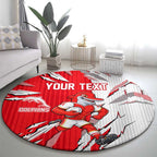 Personalized Dolphins Round Carpet Dynamic Lightning Mascot Rugby Australia