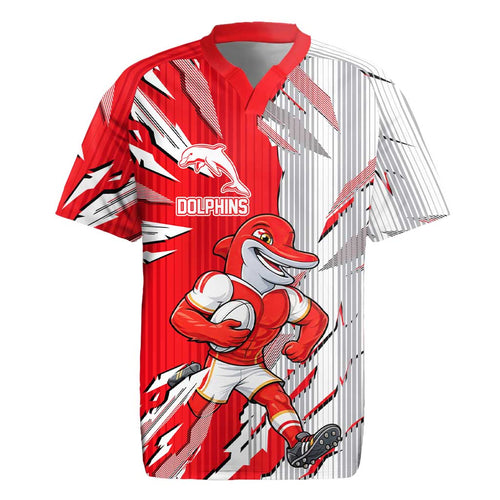 Personalized Dolphins Rugby Jersey Dynamic Lightning Mascot Rugby Australia