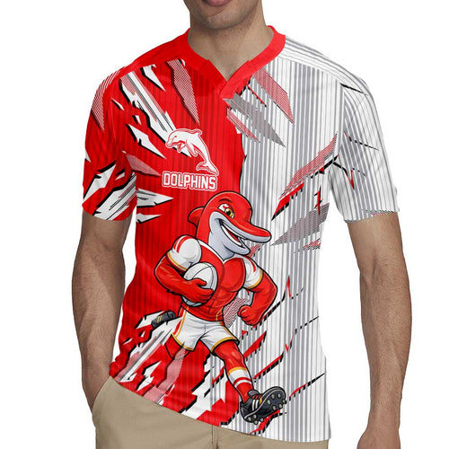 Personalized Dolphins Rugby Jersey Dynamic Lightning Mascot Rugby Australia