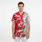 Personalized Dolphins Scrub Top Dynamic Lightning Mascot Rugby Australia