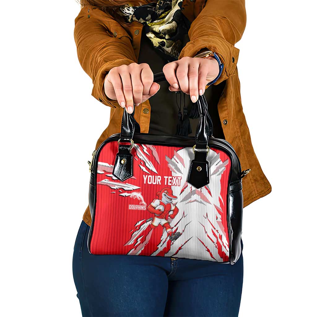 Personalized Dolphins Shoulder Handbag Dynamic Lightning Mascot Rugby Australia