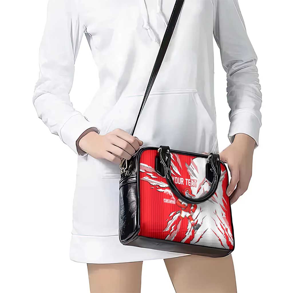 Personalized Dolphins Shoulder Handbag Dynamic Lightning Mascot Rugby Australia