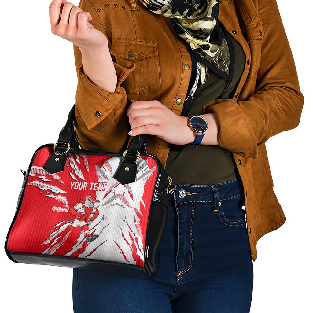 Personalized Dolphins Shoulder Handbag Dynamic Lightning Mascot Rugby Australia