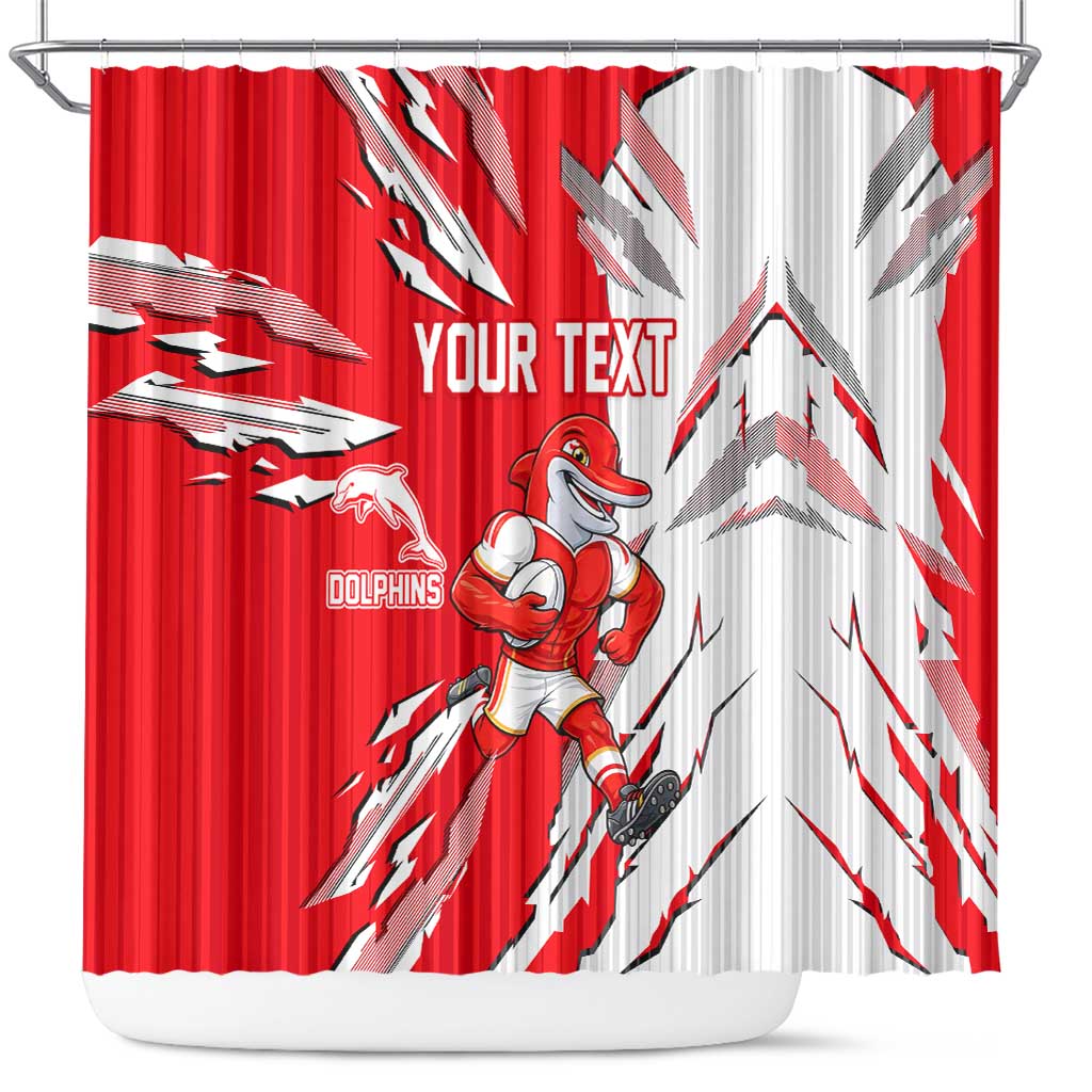 Personalized Dolphins Shower Curtain Dynamic Lightning Mascot Rugby Australia