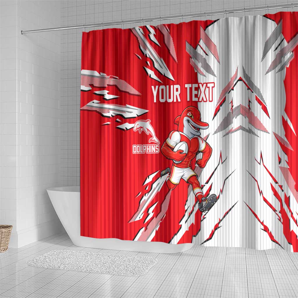 Personalized Dolphins Shower Curtain Dynamic Lightning Mascot Rugby Australia
