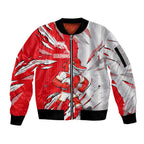 Personalized Dolphins Sleeve Zip Bomber Jacket Dynamic Lightning Mascot Rugby Australia