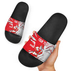 Personalized Dolphins Slide Sandals Dynamic Lightning Mascot Rugby Australia