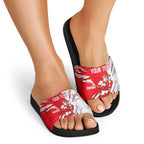 Personalized Dolphins Slide Sandals Dynamic Lightning Mascot Rugby Australia