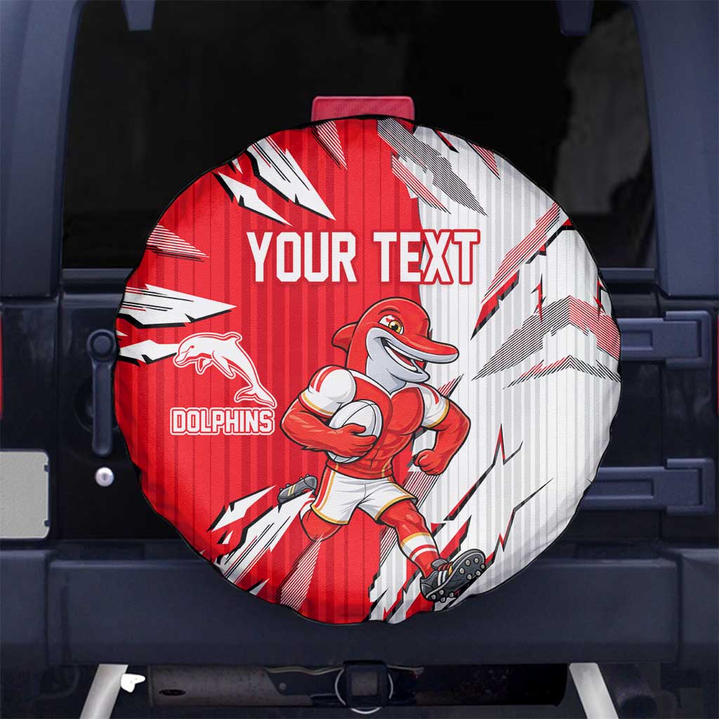 Personalized Dolphins Spare Tire Cover Dynamic Lightning Mascot Rugby Australia