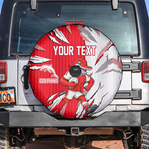 Personalized Dolphins Spare Tire Cover Dynamic Lightning Mascot Rugby Australia