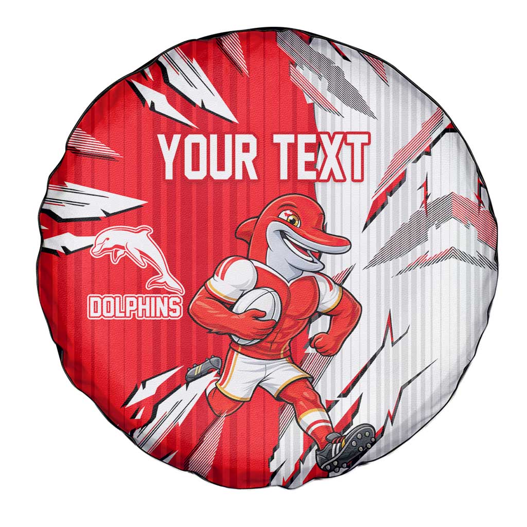 Personalized Dolphins Spare Tire Cover Dynamic Lightning Mascot Rugby Australia