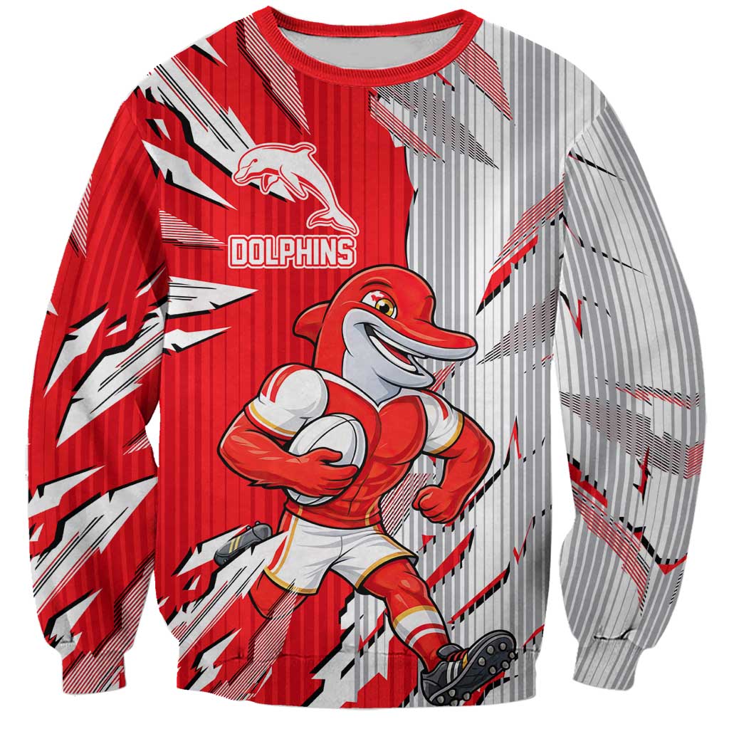 Personalized Dolphins Sweatshirt Dynamic Lightning Mascot Rugby Australia