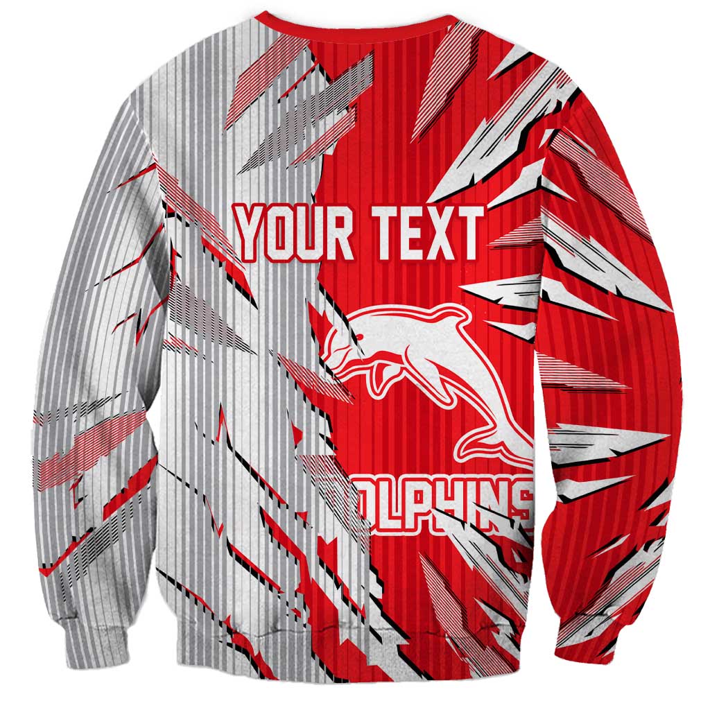 Personalized Dolphins Sweatshirt Dynamic Lightning Mascot Rugby Australia