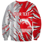 Personalized Dolphins Sweatshirt Dynamic Lightning Mascot Rugby Australia