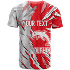 Personalized Dolphins T Shirt Dynamic Lightning Mascot Rugby Australia