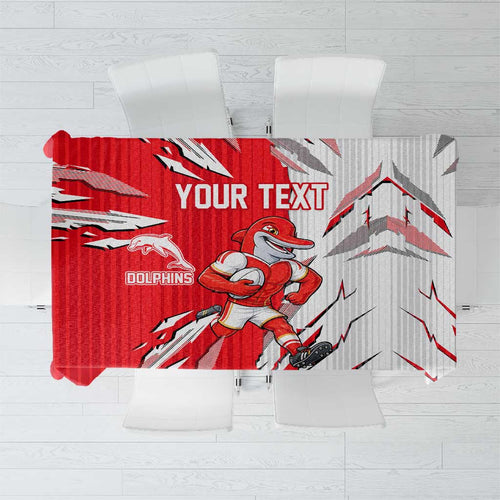 Personalized Dolphins Tablecloth Dynamic Lightning Mascot Rugby Australia