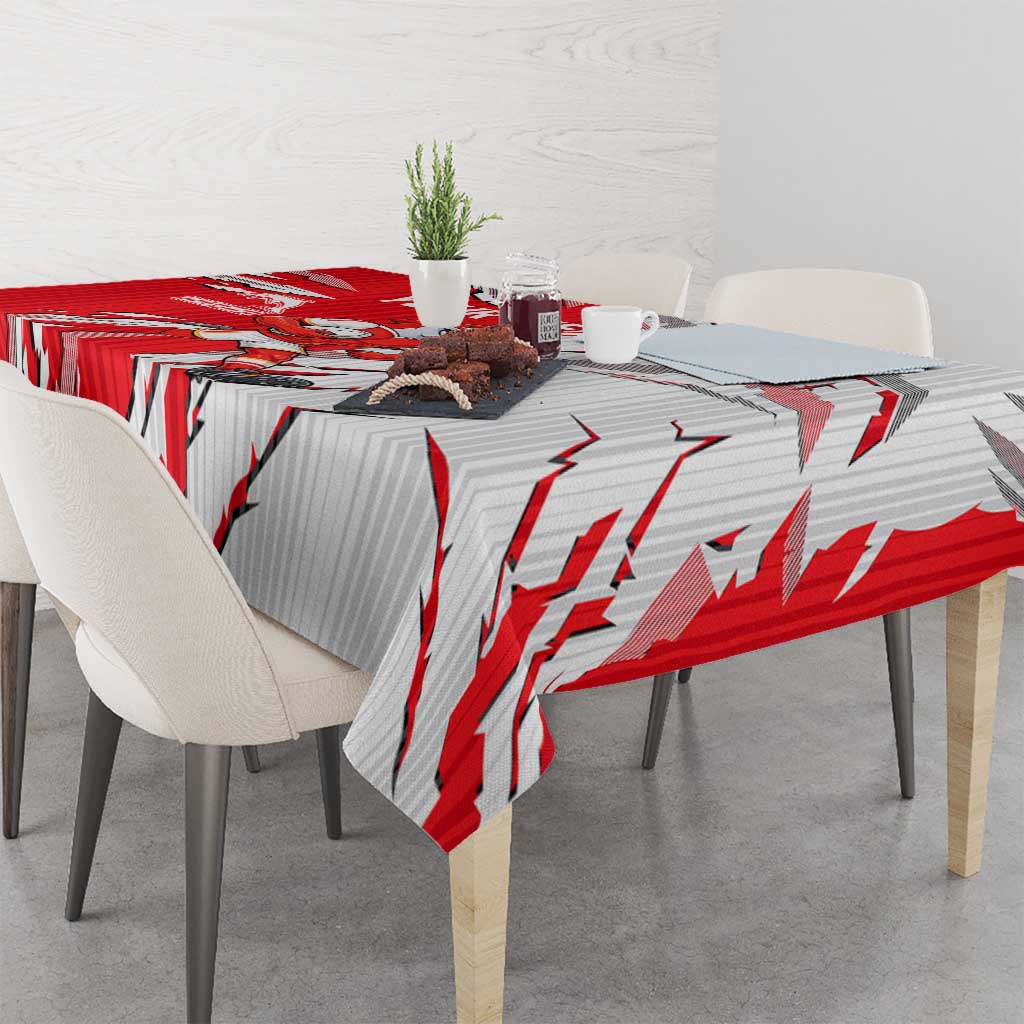 Personalized Dolphins Tablecloth Dynamic Lightning Mascot Rugby Australia
