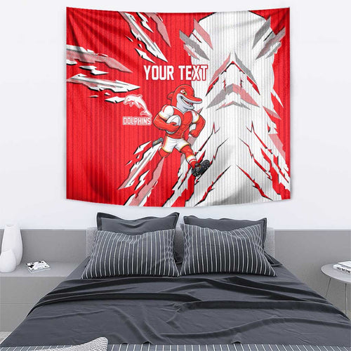 Personalized Dolphins Tapestry Dynamic Lightning Mascot Rugby Australia