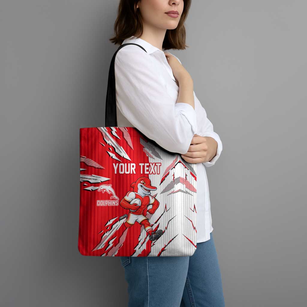 Personalized Dolphins Tote Bag Dynamic Lightning Mascot Rugby Australia