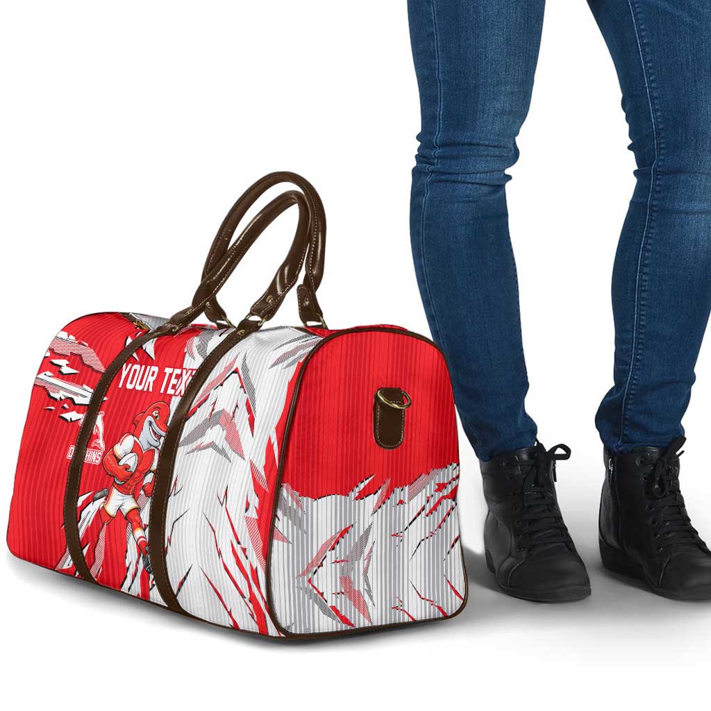 Personalized Dolphins Travel Bag Dynamic Lightning Mascot Rugby Australia